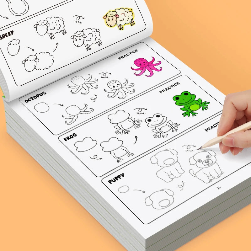 How to Draw Animals Step-by-Step Drawing Book- Learning Painting , Perfect for Creative Writing & Color Kids Drawing Book