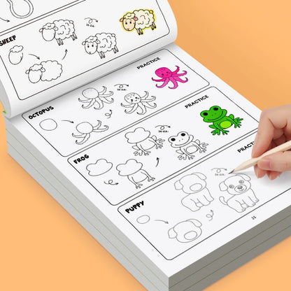 How to Draw Animals Step-by-Step Drawing Book- Learning Painting , Perfect for Creative Writing & Color Kids Drawing Book