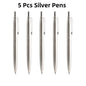 5Pcs/Set Metal Ballpoint Pen Promotional Pens G2 Refill Blue Ink Automatic Ballpoint Pens Set For School stationery office Pen