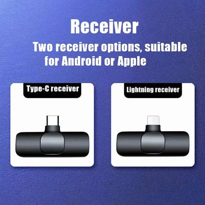 Wireless Lavalier Microphone for iOS/Type-C with Noise Reduction and Hall Effect-Wireless Lavalier Microphone for Livestreams