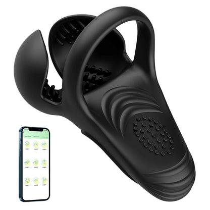 Penis Cock Ring Male Vibrator Perineal  Stimulator 10 Vibrating  Ejaculation Delay 360° Wrapping Testicle Adult Sexy Toy