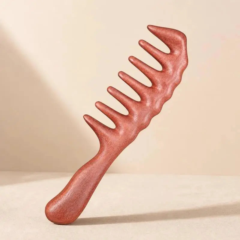 Natural Red Sandalwood Massage Comb 1Pcs Handmade Acupoint Massage Tool for Home SPA Hair Care