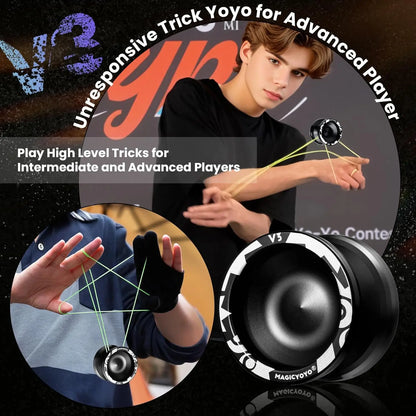 MAGICYOYO V3 Yoyo for Kids 8-12 or Above, Responsive Yoyo Professional with Dual Function, Professional Trick Yo yo for Adults w