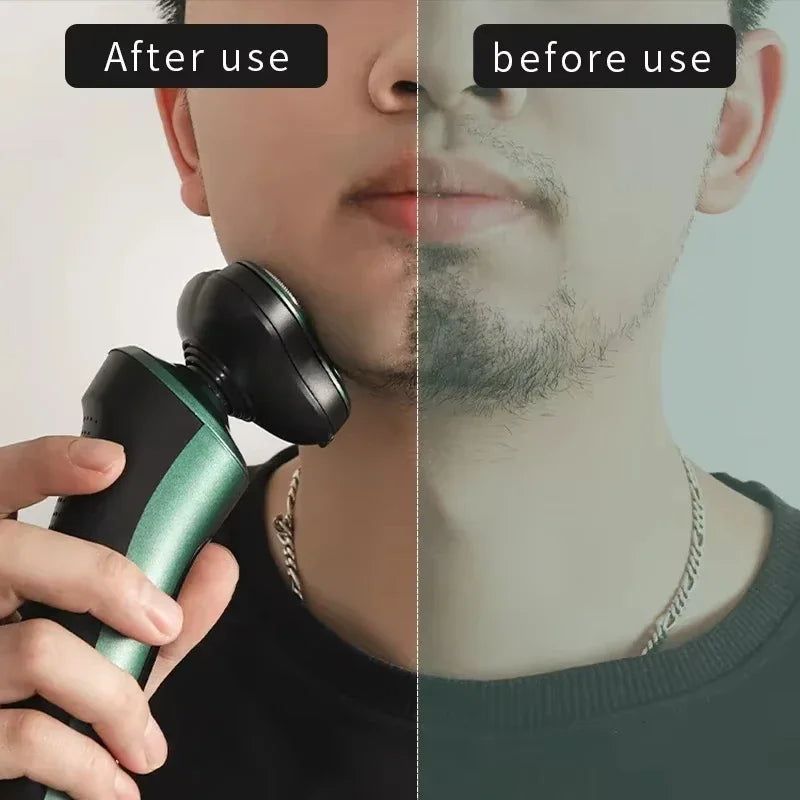 New Electric Shaver LED Digital Display Three-head Floating Razor USB Rechargeable Washing Multi-function Beard Knife