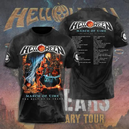 Classic Rock Helloween T-shirts Male 3D Print Men Women Hip Hop Trend Short Sleeve TShirt Street Loose Parent-child Short Sleev