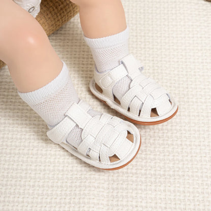 Summer Retro Unisex Baby Beach Sandals Wrap Toe Breathable Anti-slip Wear-resistance Braided Sandals Baby Toddler Shoes