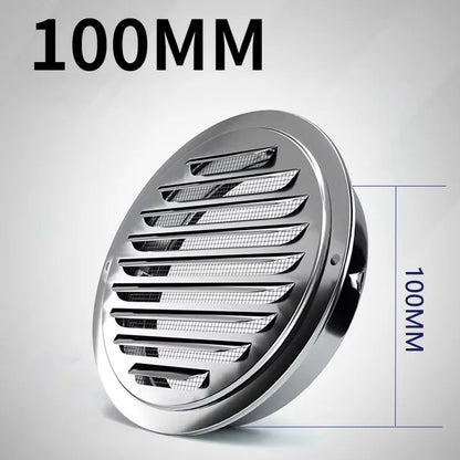 Stainless Steel Exterior Wall Air Outlet Grille Round Duct Cap Air Ventilation Cover Hole Plug 70-200mm Wall Ventilation System