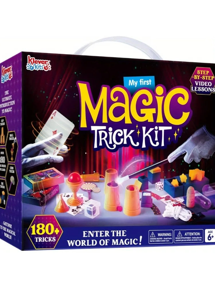 JOYFY 180+ Magic Set My First Magic Trick Kit Amazing Magician Toy with Step-by-Step Video Lessons for Kids Birhtyday Gift