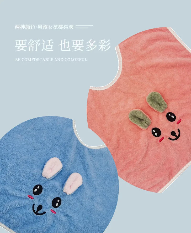 1pc Baby Bibs for Children Washing Face Towel Soft Salive Towel Boys Girls Learning Brushing Teeth Towel for 3 To 8 Years Kids