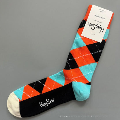 Cotton Happy Socks Men's Classic Crew Sock Shoe Size 10 - 13 Soft