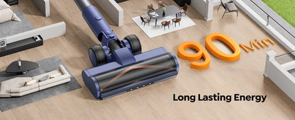 Laresar V11 650W 75000PA Ultra-Strong Cordless Vacuum Cleaner,90 Min Long Runtime,Removable Battery & Smart Display Vacuum