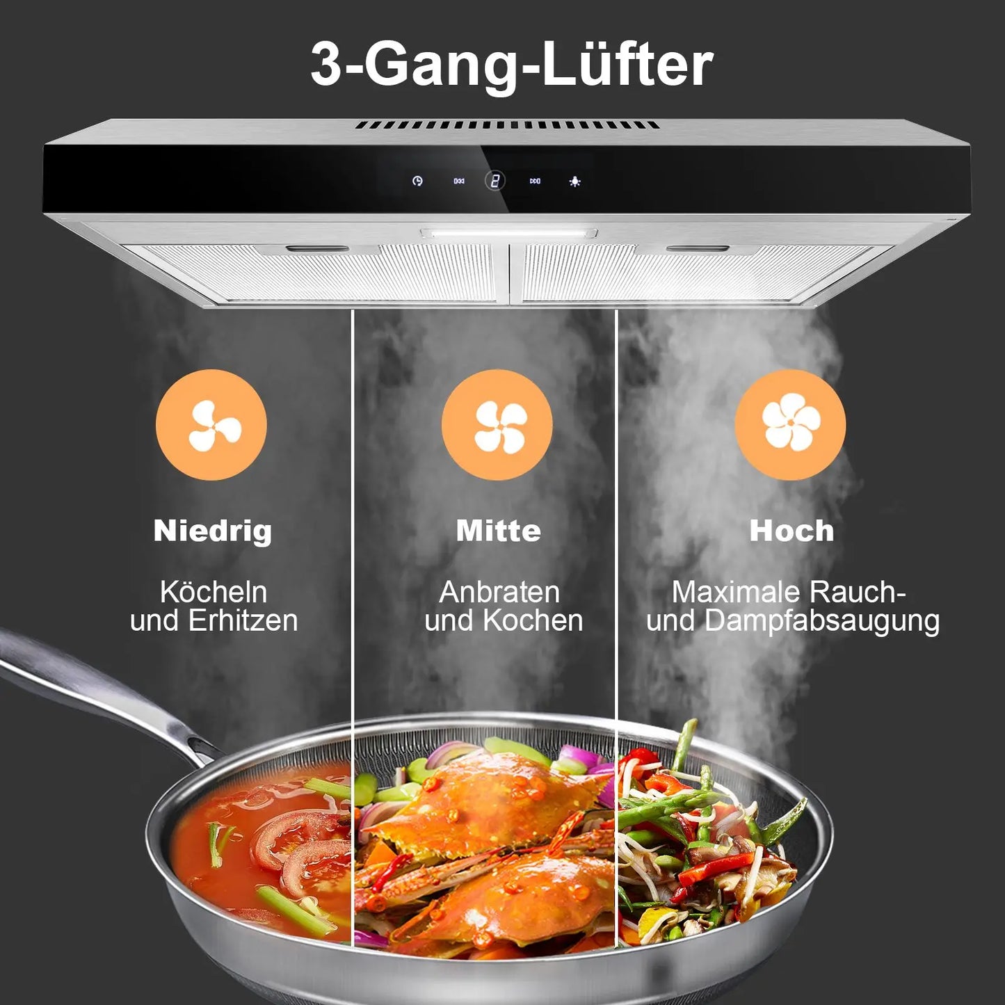 TopStrong 60cm Under-Cabinet Exhaust Air Recirculating  LED Extractor Hood TF2360A3-AC-12