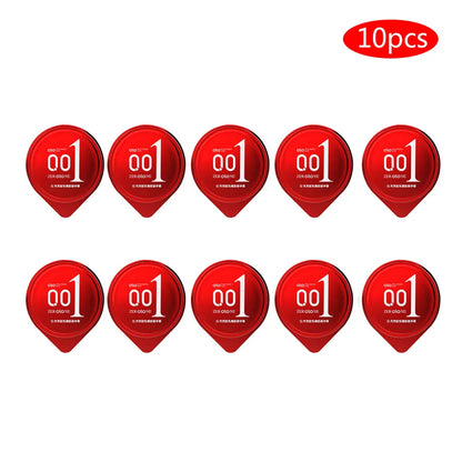 10/50pcs Hyaluronic Acid Condom Cock Penis Sleeve Natural Latex Lubricate Ultra Thin Condom Contraception Supplies Adult Sex Toy