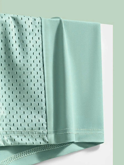 1pc Men's Ice Silk Cool Soft Comfy Boxers Briefs Men's Contrast Underwear, Mesh Breathable Comfy Stretchy Trunks