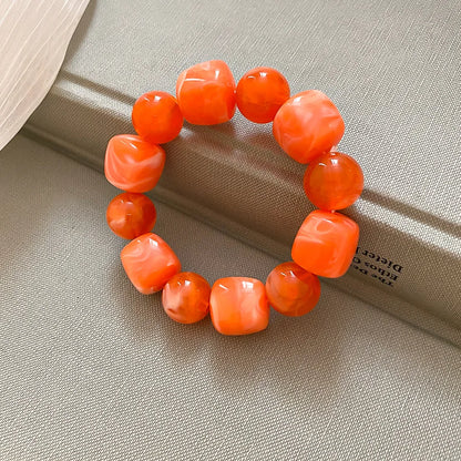 Acrylic Irregular Square Round Beaded Bracelet for Women European and American Simple Bracelet Korean Fashion Hand Accessories