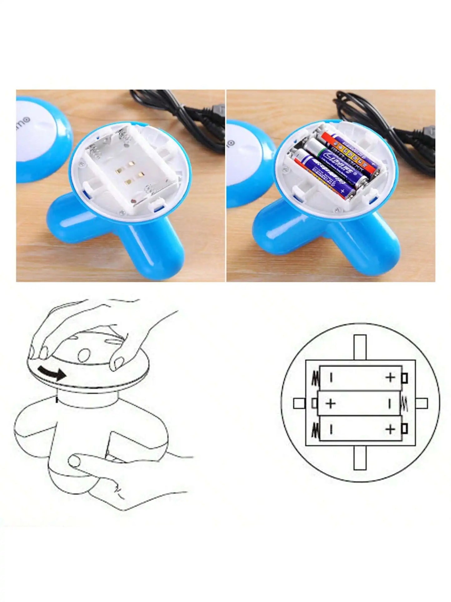 2026 Portable Mini 3D Triangular Massager, Portable Full Body Relief For Back, Legs, And Shoulders Battery（Batteries Not Includ）