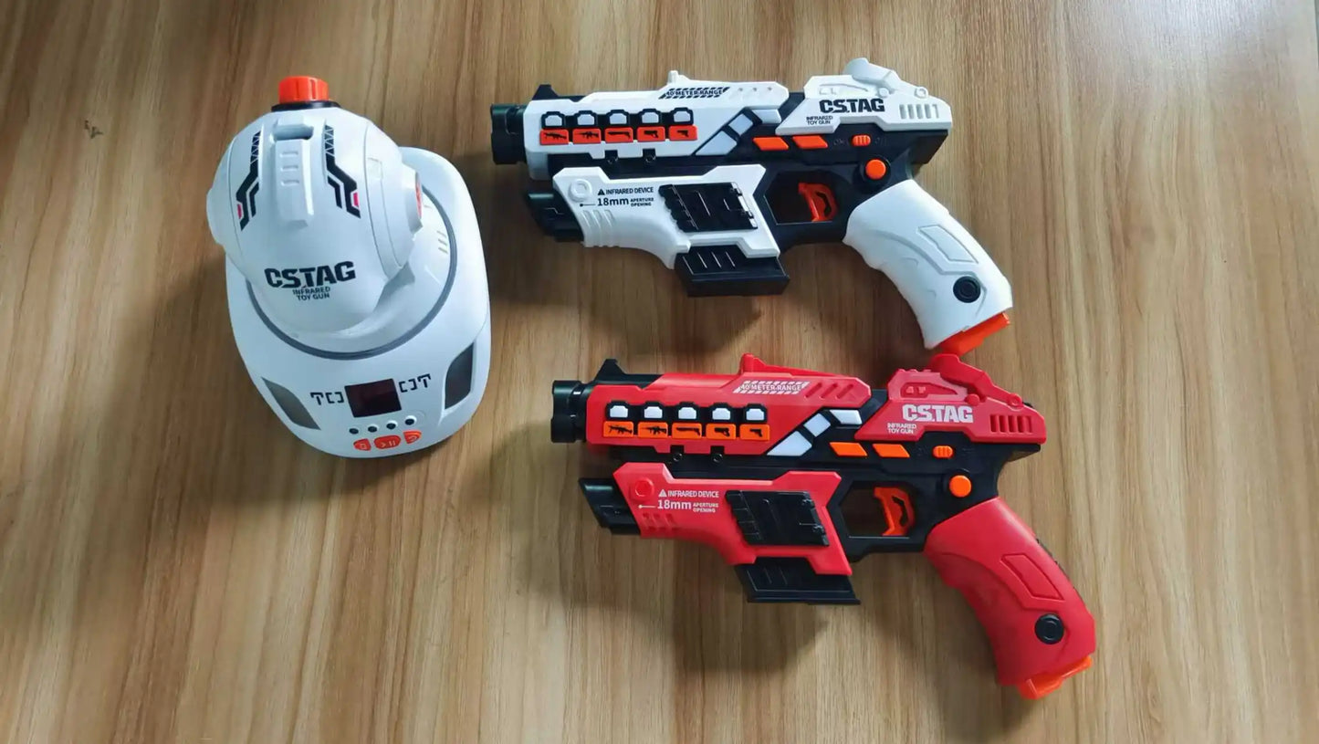 CSTAG Projector Shooting Game Guns Set New Kids Gifts Science&Imagination Toy For Boys Laser Tag Infrared Pistol Guns Game Toys