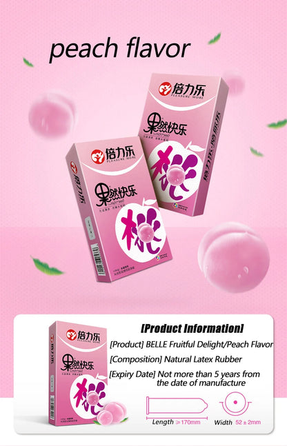 10pcs Fruit Flavor Condoms Sex Toy for Men Strawberry Blueberry Taste Penis Sleeves Ultra Thin Condom Adult Sex Product 18+