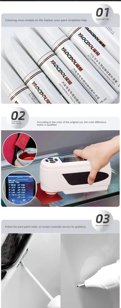 Suitable for Tesla Model 3 Y X S Automotive Paint Repair Pen Pearl White Clearcoat Pen Paint Repair Set Wheel Hub Silver