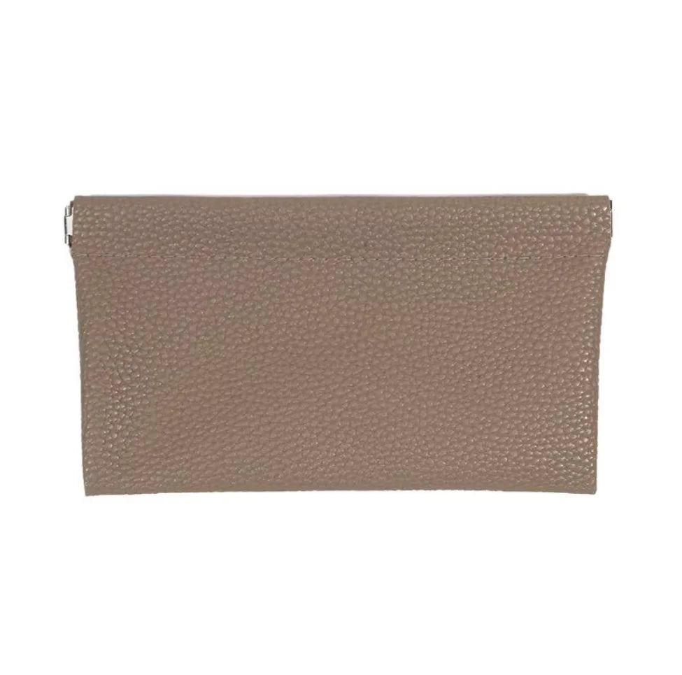 Self‑Closing Artificial Leather Long Wallet Passport Driver's License ID Holder Headphone Data Cable Storage Cash Pouch