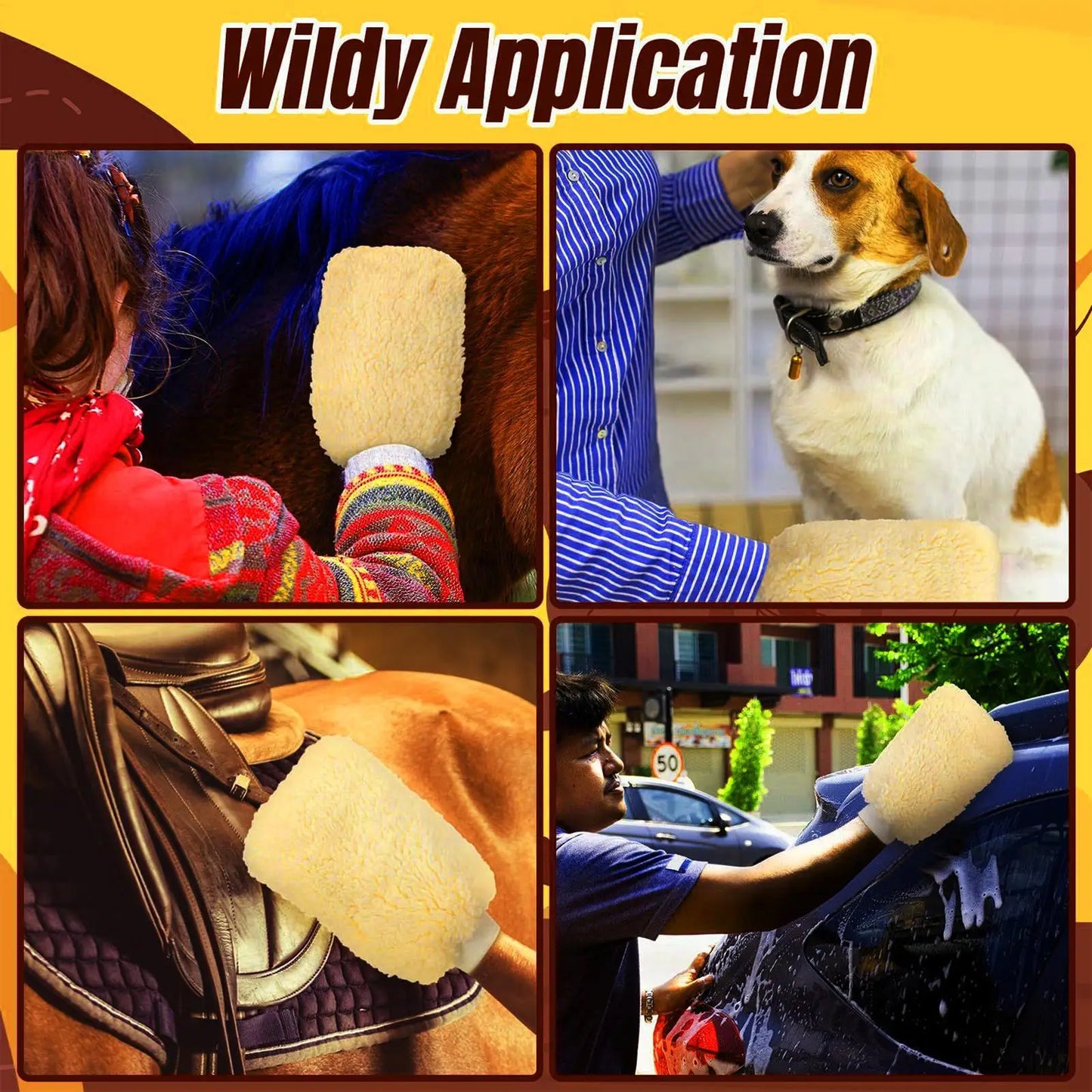 Tick Mitt Applicator Glove for Horses, Fleece Grooming Mitt for Bathing Cleaning, Multifunctional Animal Glove Cats Dogs Bunny