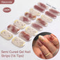 Gradient Auroras Semi Cured Gel Nail Strips Sparkly Shinning DIY Gel Polish Stickers for Nails Works with UV/LED Nail Lamps