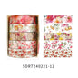 5 Rolls/set Aesthetics Floral Decorative Adhesive Tape Flower Washi Tape DIY Scrapbooking Material Sticker Label Stationery