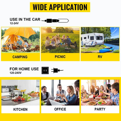 SIHAO Portable Car Refrigerator 15L 20L 30L 35L 40L 45L 50L 55L Compressor Fridge Freezer 12V 24V DC 110-240V AC Dual Use Vehicle Home for Camping Travel Outdoor