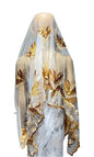 On Sale 2025 New African Net Hijab Scarf for Muslim Women African Dubai Islam Headscarf Embroidery Shawls Voile