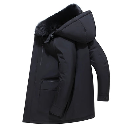 Winter New Arrived Men Thickened Down Jacket -30 Winter Warm Down Coat Jacket Men Fashion Long White Duck Hooded Down Parkas