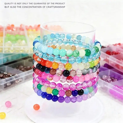 Glass Beads 24Colors 6mm Bracelet Making Kit Jewelry Supplies Tool DIY Handmade Crystal Glass Beads Elastic String Charm Spacers