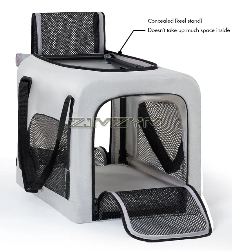 Folding Dog Stroller, Pet Folding Stroller, 4 Wheels Dog/Cat Puppy Stroller Pet Travel Carriage Case