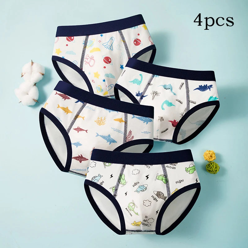 Children Boys Boxer Briefs Cotton  Underwear Small Medium Big Boys 12-15 Years Old Teenager Shorts Breathable M L XL 2XL3XL
