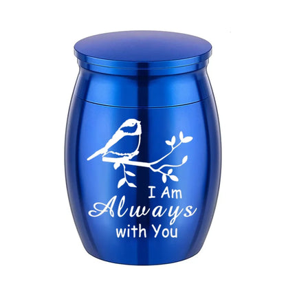 L27 Mini Stainless Steel Pet Cremation Urn Bird Branch Ashes Keepsake Memorial Container for Dog Cat Loss Remembrance Gift