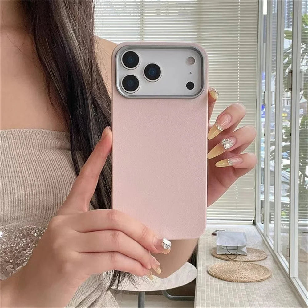 17 Case Leather Skin Soft TPU Cover for iPhone Air 16 Plus 14 12 13 15 16E 11 Pro Max Shockproof Phone Funda Capa Coque