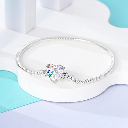 Original 925 Sterling Silver Bracelets 17-20CM Love Heart Flowers Butterfly Charms Beads Bracelet For Women Fashion Jewelry Gift