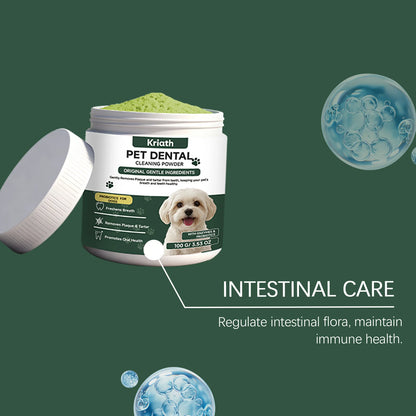 Dog Dental Care Powder Cat Breath Freshener Plaque Tartar Control Pet Oral Hygiene Natural Enzyme Teeth Cleaning Healthy Gums