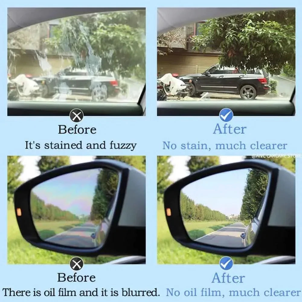 Motorcycle Glass Oil Film Remover Glass Polishing Compound Windshield Cleaner Car Glass Polishing Clear Window Auto Detailing