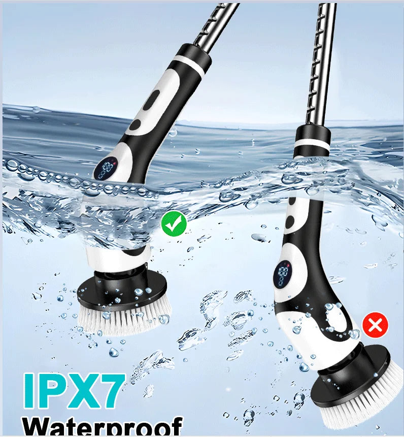 HOMEFISH Multifunctional Electric Cleaning Brush Voice Rechargeable Smart Rotary Cleaning Brush Kitchen Cleaning Brush