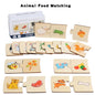 Children's Iron Box Number Enlightenment Paired Wooden Animal Food Puzzle Board Logical Thinking Training Game Educational Toys