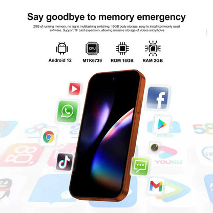 SERVO 4G LTE Mini Smart Mobile Phone Android12.0 OS 2GB+16GB WhatsAPP Play Store WiFi Dual SIM Standby 4.0inch Pocket Smartphone