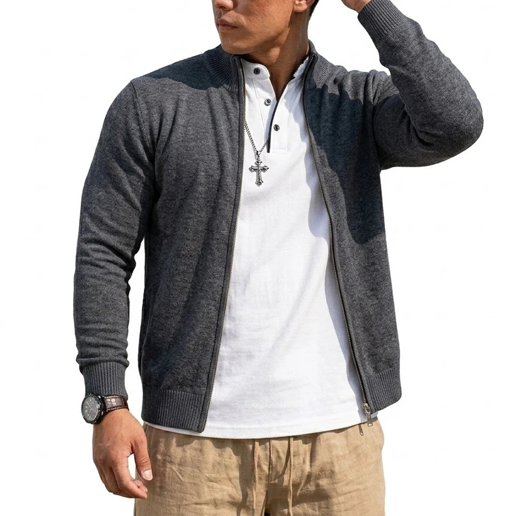 Men's Knit Zipper Sweater Coats Slim Cardigan Long Sleeve Jumper Men's Sweatshirt Autumn Zip Sweatcoats Knitted Sweater Man
