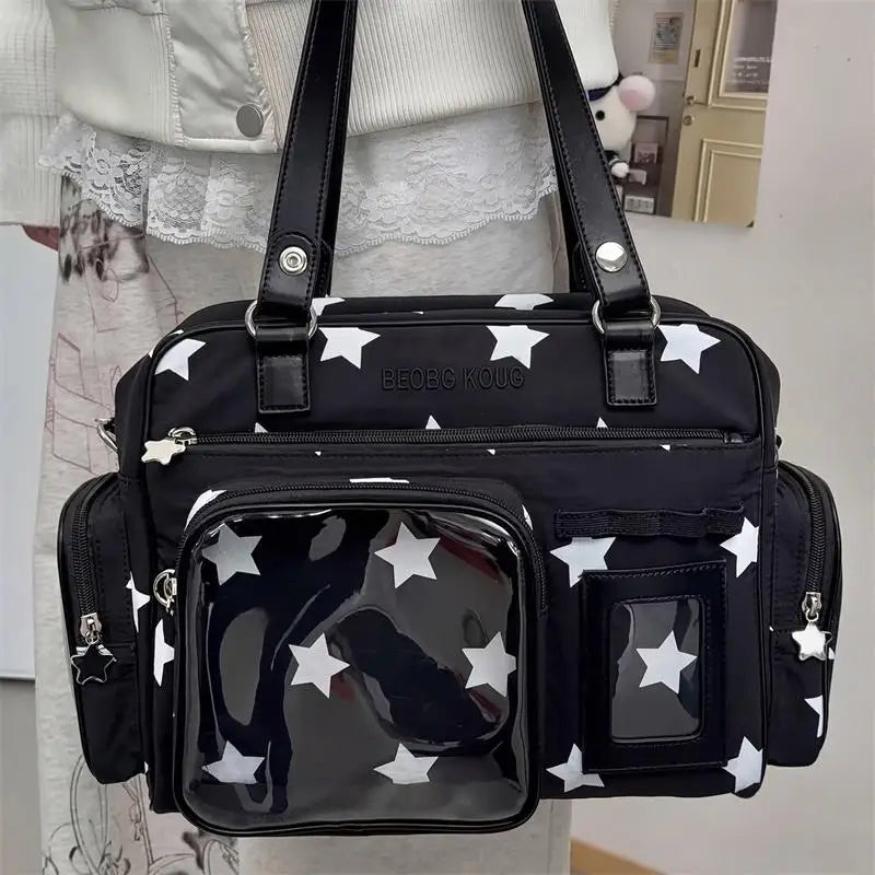 Japanese Itabag With Transparent Display Multi-pocket Shoulder Bag Fashion Tote Bag Jk Uniform Handbag Y2k Style Crossbody Bag