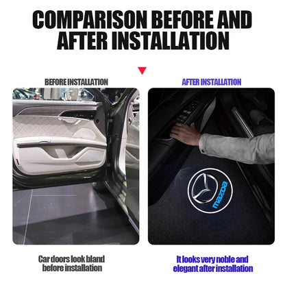1/2pcs Car Door Emblem Light Laser Welcome HD Projector Lamp For Mazda RX-8 626 BM BL BK GH GJ GL MX-3 MX-5 CX30 Skyactiv 323