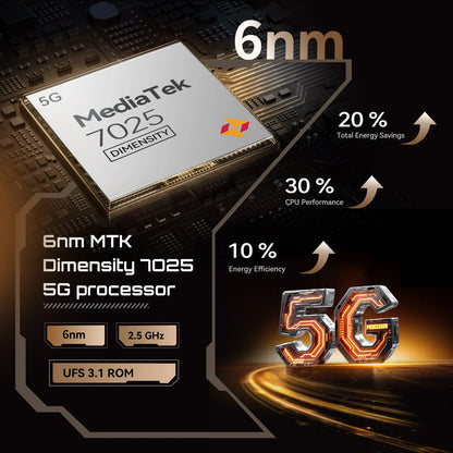 Smartphone 5G Cubot X100, Android 15, Dimensity 7025, 6nm, 2.5GHz,6.88-inch Screen,16GB(8+8),256GB, 64MP Camera, 5100mAh Battery