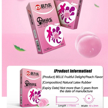 10pcs Fruit Flavor Condoms Sex Toy for Men Strawberry Blueberry Taste Penis Sleeves Ultra Thin Condom Adult Sex Product 18+