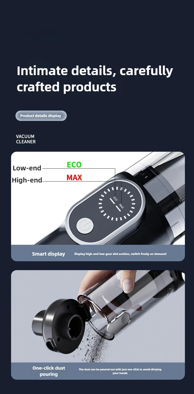 Wireless Portable Brushless Vacuum Cleaner, Multifunctional High Power Mini Handheld Vacuum & Dust Blower 2-in-1 for Household Sofa Keyboard Car Interior Cleaning
