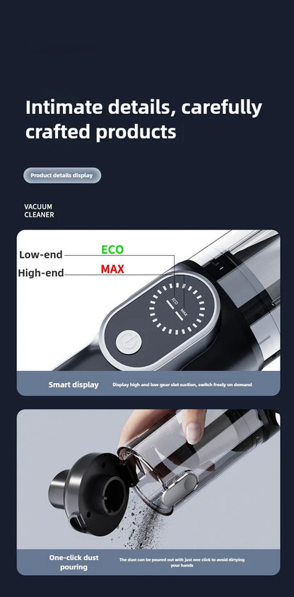 Wireless Portable Brushless Vacuum Cleaner, Multifunctional High Power Mini Handheld Vacuum & Dust Blower 2-in-1 for Household Sofa Keyboard Car Interior Cleaning