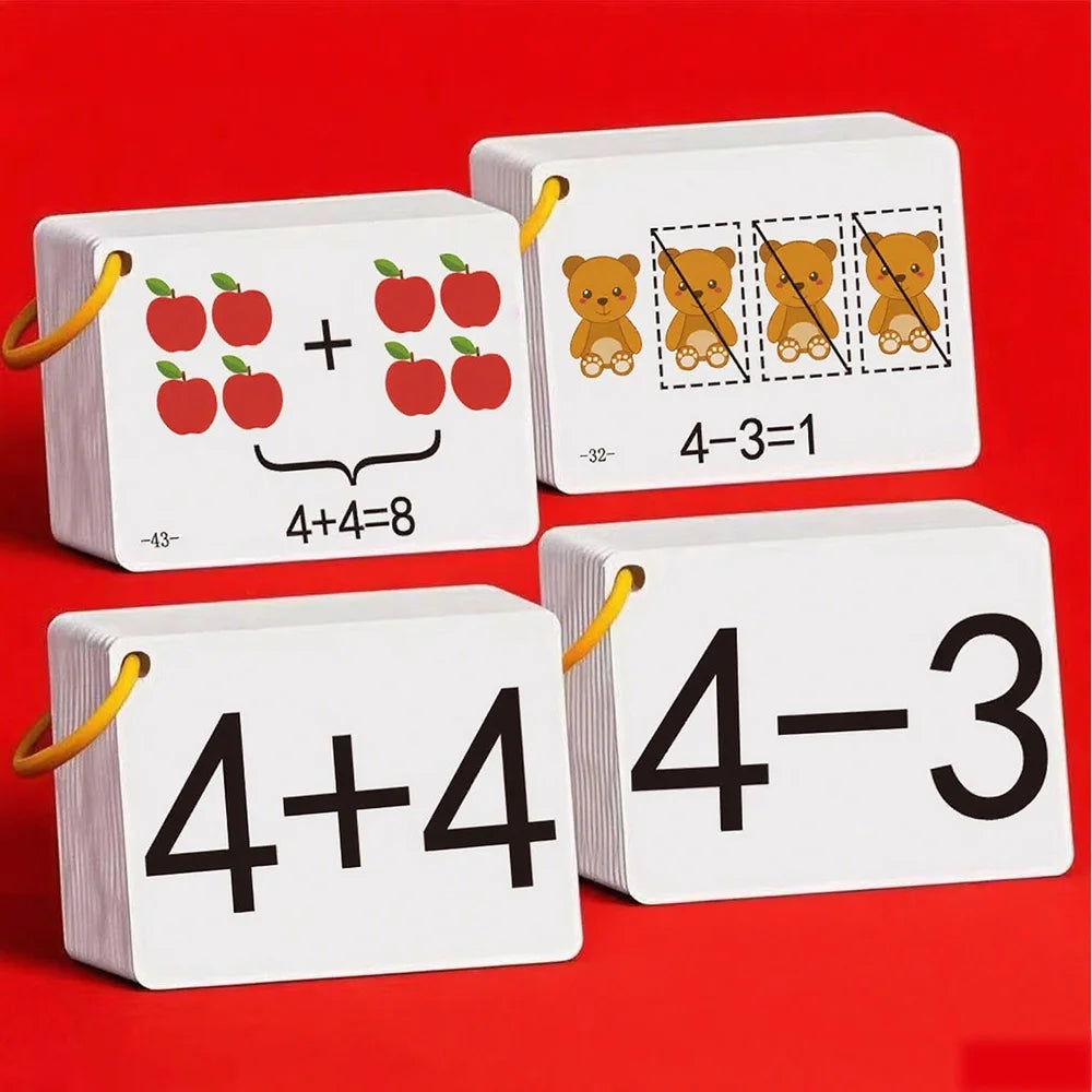 132 Cards with Addition and Subtraction Problems, a Complete Set to Help Young Children Develop Their Arithmetic Skills | Addition, Subtraction, Multiplication, and Division Mental Arithmetic Cards, to Train Children's Mathem