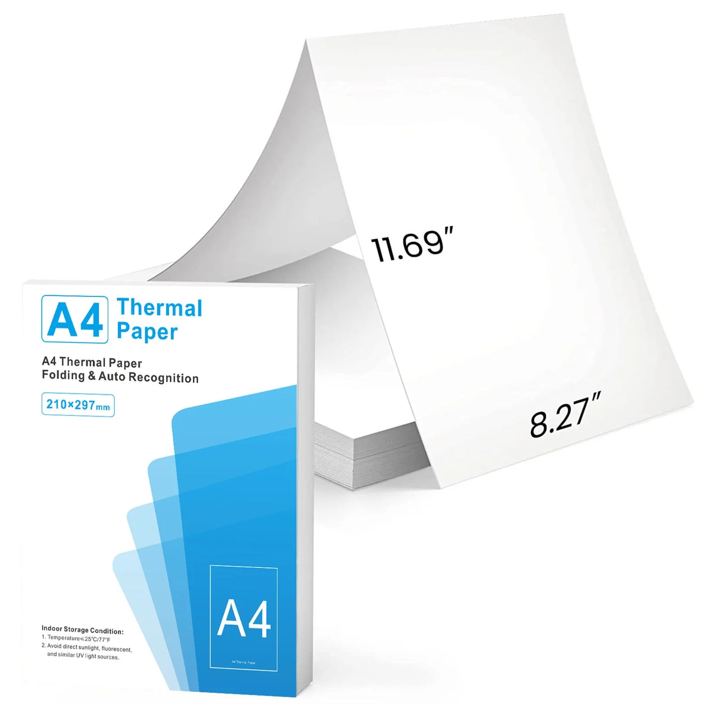 100 Sheets A4 Thermal Printing Paper for Portable Printer Quick Dry Compatibility Inkless Multifunctional Folded Thermal Paper